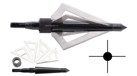 купите Наконечники охотничьи Man-kung MK-4BAL фиксированные, 100 гран, 4 лезвия (3 шт.) в Севастополе