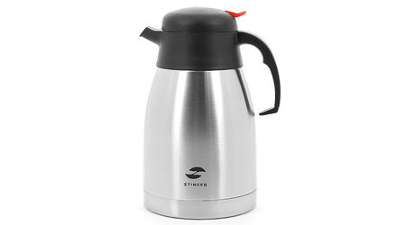купите Термо-кофейник серебристый c чёрными вставками 1,5 л Stinger HY-CP301-1 в Севастополе