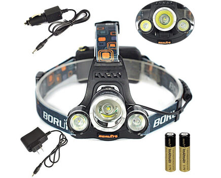 Купите светодиодный налобный фонарь Boruit HL-720 (Cree XML T6 + 2 Q5) 2200 люмен в интернет-магазине