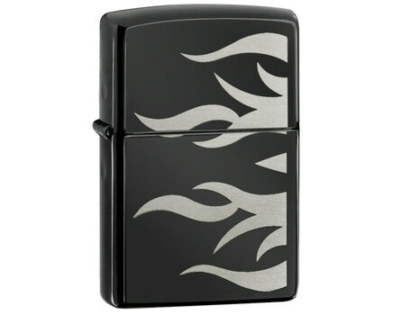 Купите зажигалку Zippo 24951 Ebony Tattoo Flame (черный глянец с металлическими языками пламени) в интернет-магазине