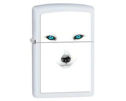 Купите зажигалку Zippo 28272 BS Artic Fox White Matte (белая матовая, фото песца с голубыми глазами) в интернет-магазине